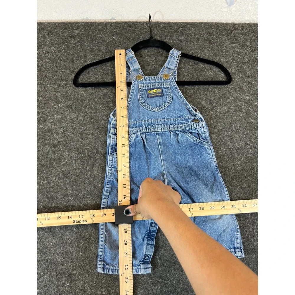 Vintage OshKosh Bgosh Denim Overalls 12 Months Made in USA Blue Vestbak 3511 F